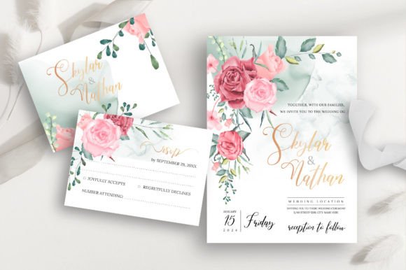 Download Rustic Rose Wedding Invitation Cards - Rustic rose Collection
