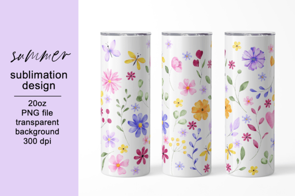 Download Tumbler Wrap, Digital Floral Design, PNG - Design Collection