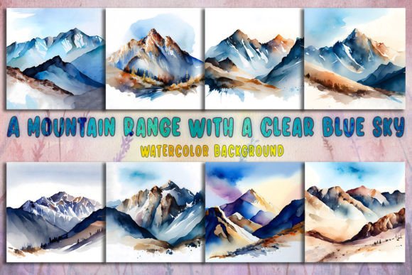 Download A Mountain Range with a Clear Blue Sky - Premium Resources