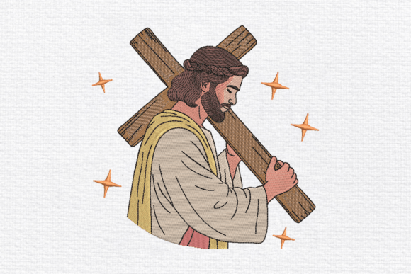 Download Jesus Carrying Cross Embroidery Design - Design Collection