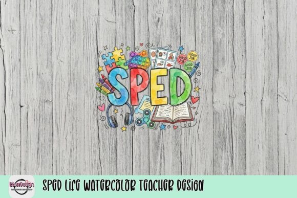 Download SPED Life Watercolor Teacher Design - Design Collection