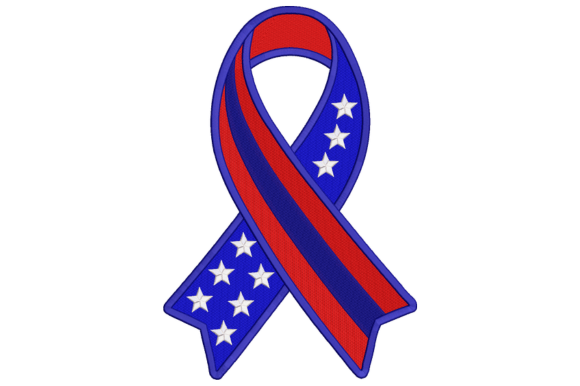 Download Patriotic Ribbon Embroidery Design - Design Collection