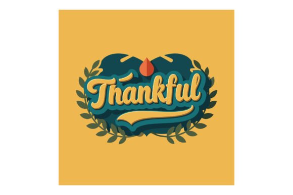 Download Thankful Typography Design with Autumnal - Design Collection