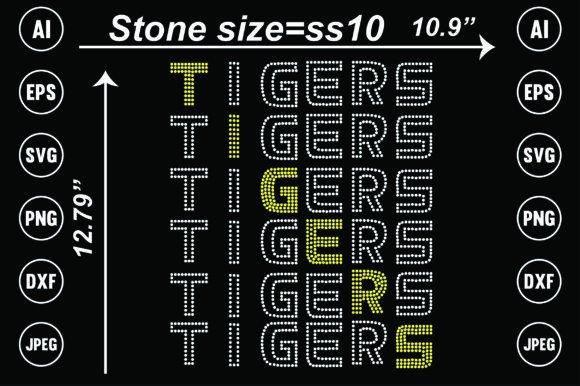 Download (Tiger ) Rhinestone Templates Design, - Design Collection