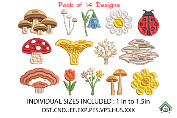 Download Mini Mushrooms Machine Embroidery Design - Design Collection